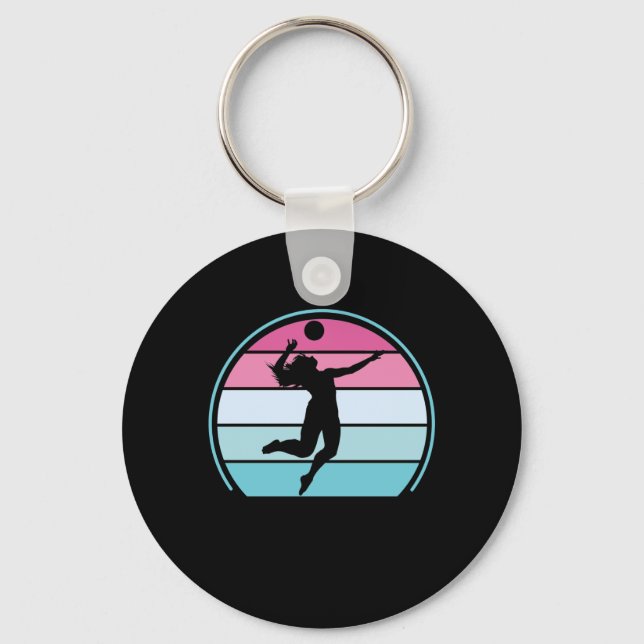 Chaveiro Voleibol Girl Retro Vintage (Frente)