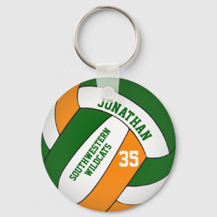 Chaveiro voleibol masculino personalizado de laranja verde