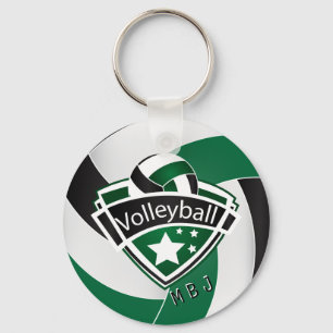 Chaveiro Voleibol - Monograma - Verde, Branco e Preto