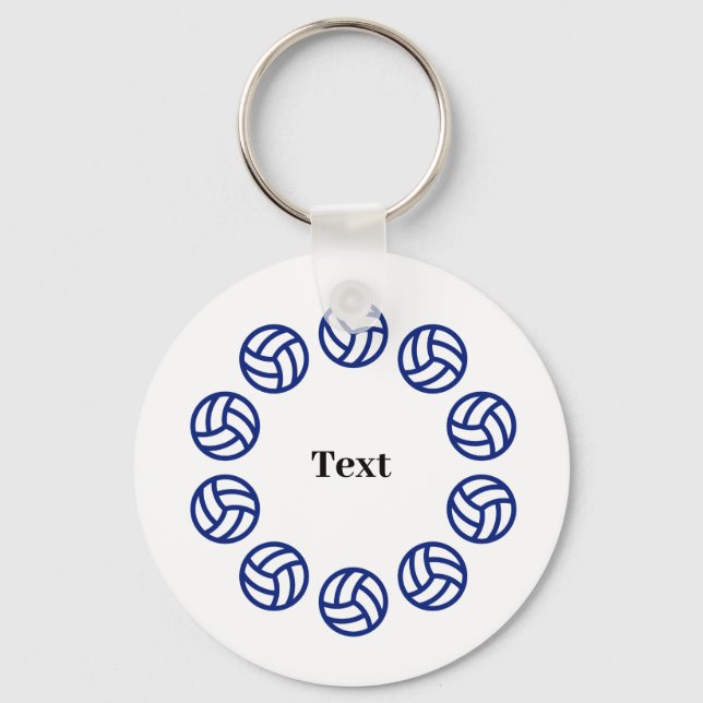 Chaveiro Voleibol Personalizado de Texto Personalizado (Frente)