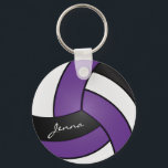 Chaveiro Voleibol roxo, branco e preto<br><div class="desc">Chaveiro de vôlei roxa, branca e negra pronta para você personalizar. Você pode personalizá-lo com seu nome de autógrafo. Muitas cores estão disponíveis... se você não encontrar sua cor, entre em contato comigo para ajudar. 📌 Se você precisar de mais personalização, clique no botão "Clique para Personalizar mais" ou "Personalizar...</div>