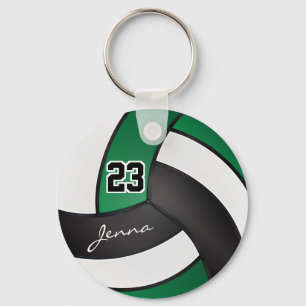 Chaveiro Voleibol Verde, Branco e Negro - Personalizar