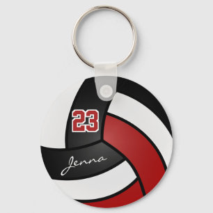 Chaveiro Voleibol Vermelho, Branco e Negro - Personalizar