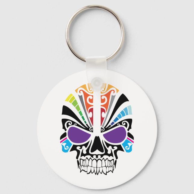 Chaveiro Voodoo Rainbow Skull (Frente)