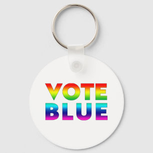 Chaveiro Votar orgulho azul lgbtq, lgbt arco-íris branco