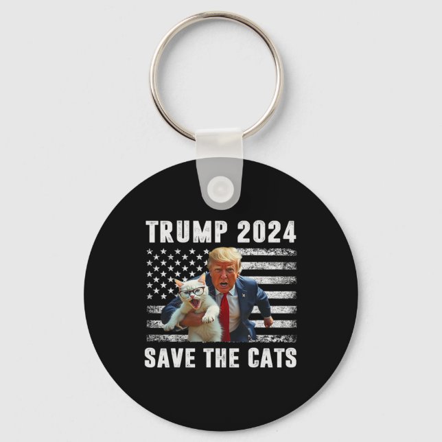 Chaveiro Vote Trump 2025 Funny Save The Cats  (Frente)