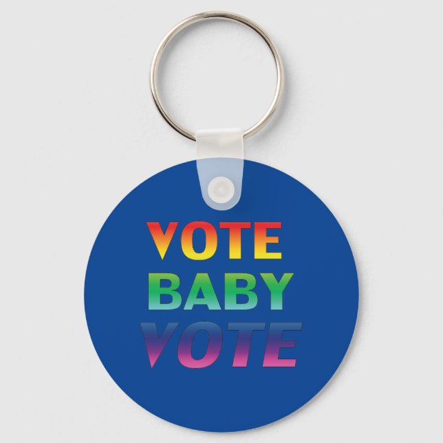 Chaveiro voto de bebê - Orgulho lgbtq lgbt arco-íris azul (Frente)