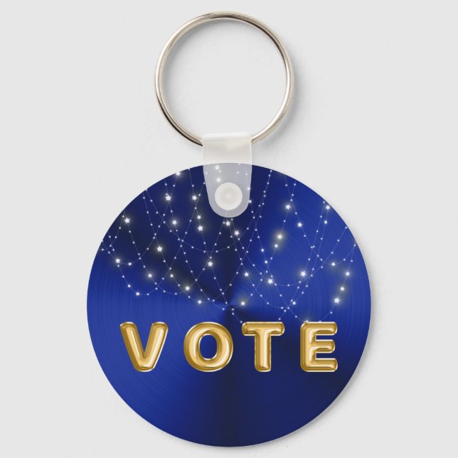 Chaveiro Voto de Cascata de Estrela Azul à Meia-Noite (Frente)