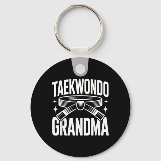Chaveiro Vovó engraçada de Taekwondo (Frente)