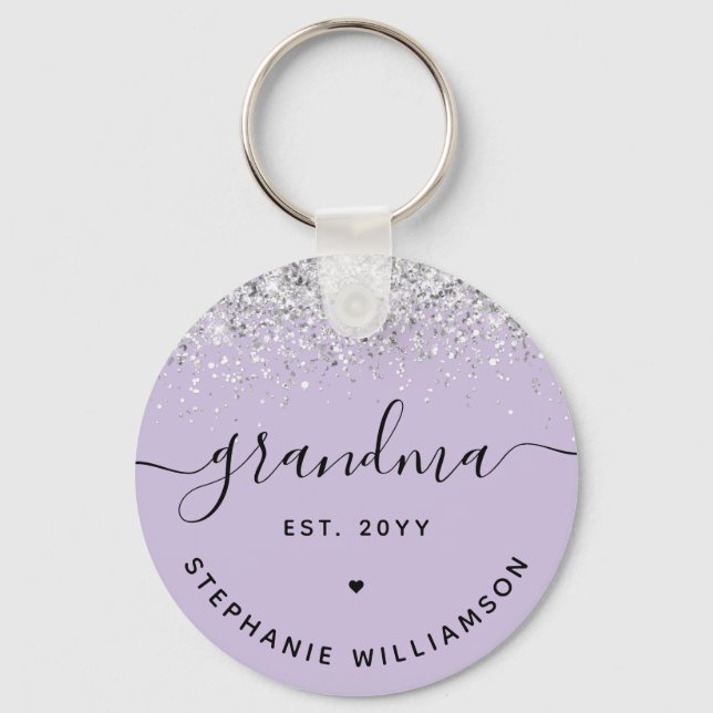 Chaveiro Vovó Est Glitter Confetti - Presentes Personalizad (Frente)