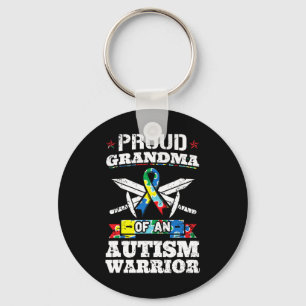 Chaveiro Vovó Orgulhosa De Um Guerreiro Autismo Autista Awa