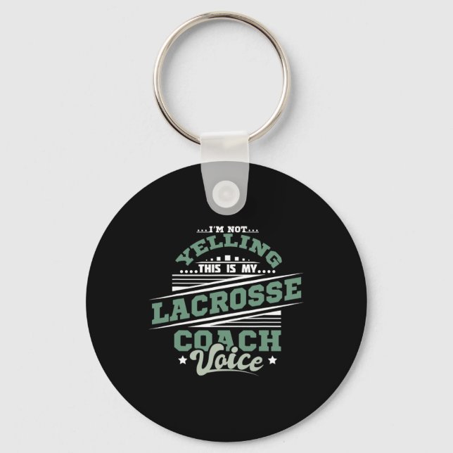Chaveiro Voz do Treinador de Lacrosse Gritando (Frente)