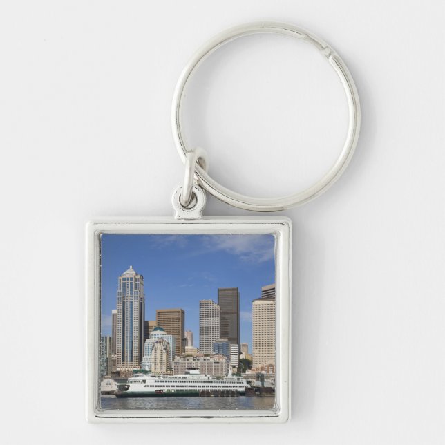 Chaveiro WA, Seattle, horizonte de Seattle com balsa (Frente)