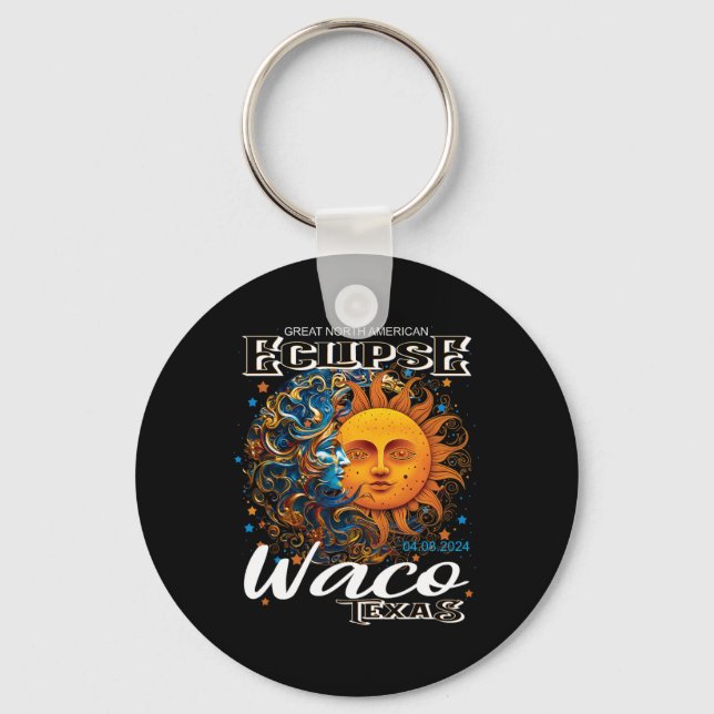 Chaveiro Waco Texas 2024 Total Solar Eclipse Cosmic abril 8 (Frente)