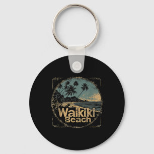Chaveiro Waikiki Beach Hawaii Hi Vintage 70s 80s Palm Tree