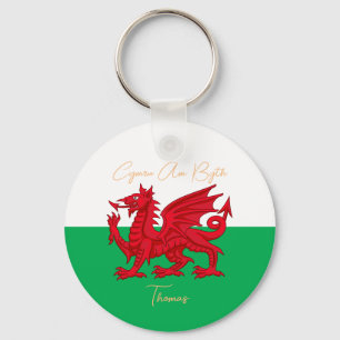 Chaveiro Wales For Ever Welsh Dragon Monogramname Text