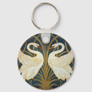 Chaveiro Walter Crane Cisne Vintage e Íris Art Nouveau