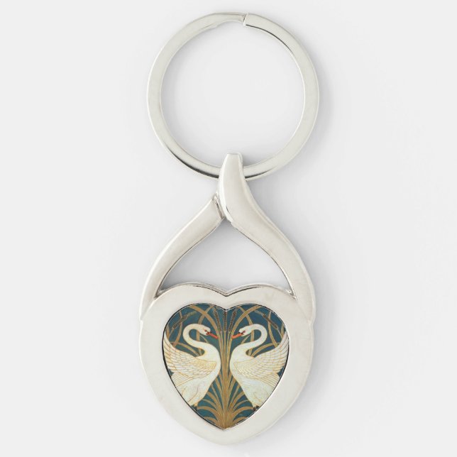 Chaveiro Walter Crane Swan, Rush E Iris Art Nouveau (Frente)