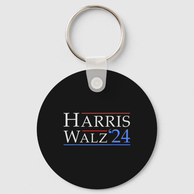 Chaveiro Walz 2024 Save Democracy 2024 Eletion Funny Harri (Frente)