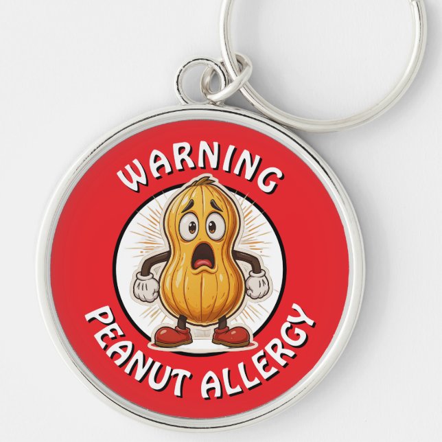 Chaveiro Warning Peanut Allergy Alert   (Frente)