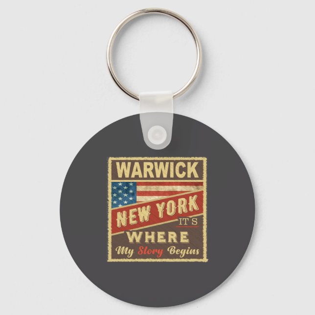 Chaveiro Warwick Ny É Onde Minha História Começa  (Frente)