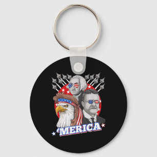 Chaveiro Washington Roosevelt Bald Eagle 4 De Julho Patrio