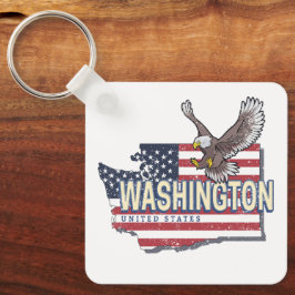 Chaveiro Washington State United States Map USA Souvenir