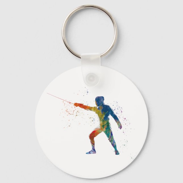 Chaveiro watercolor fencing (Frente)
