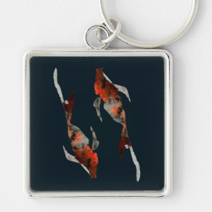Chaveiro Watercolor koi fish illustration