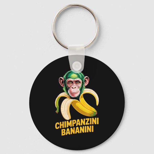 Chaveiro Watercolor Monkey Meme Italian Brainrot Chimpanzin (Frente)