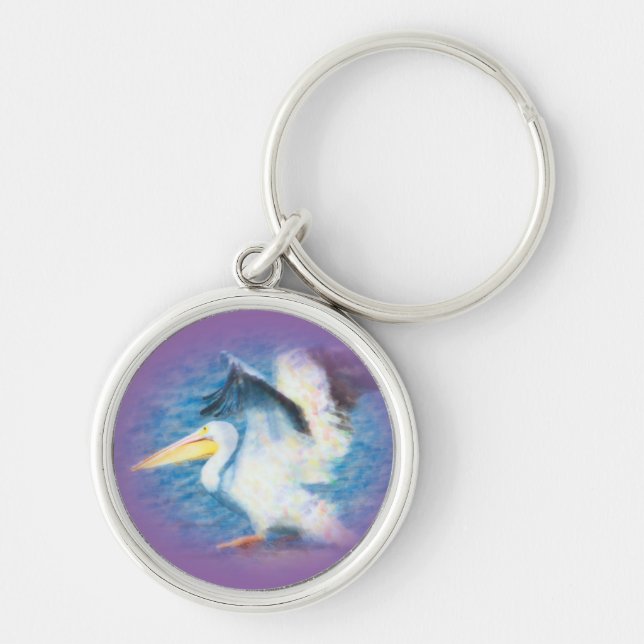 Chaveiro watercolor pelican 26 keychain (Frente)