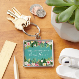 Chaveiro Watercolor Tropical Floral Beach House