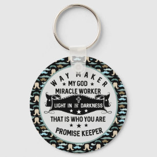 Chaveiro Way Maker Miracle Worker  Cristão bigode