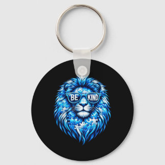 Chaveiro Wear Blue Autism Awareness Puzzle Lion Be Kind Men