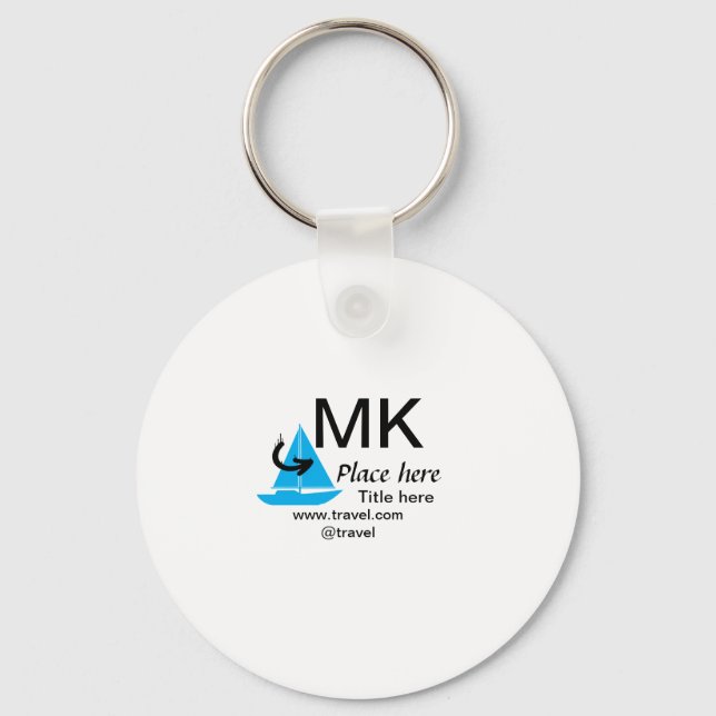 Chaveiro Web site do agente do viagem da seta preta do barc (Frente)