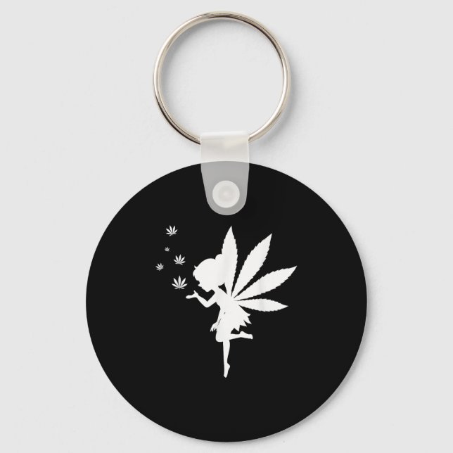 Chaveiro Weed Fairy Fantasy Leaf Stoner Pote Smoker (Frente)