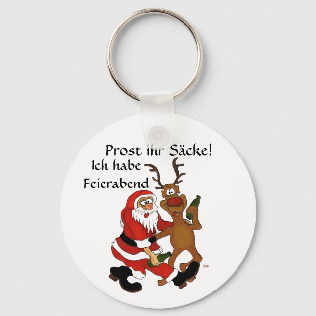 Chaveiro Weihnachtsmann mit Elch (Frente)