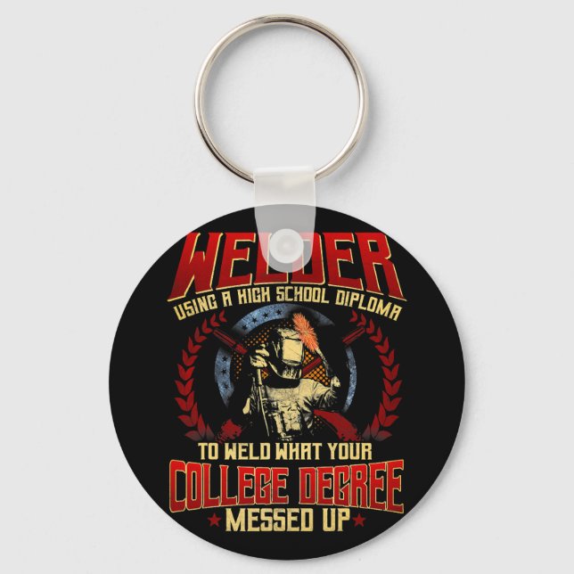 Chaveiro Welder Oferta Engraçada Sayings Vintage Weld Fabri (Frente)