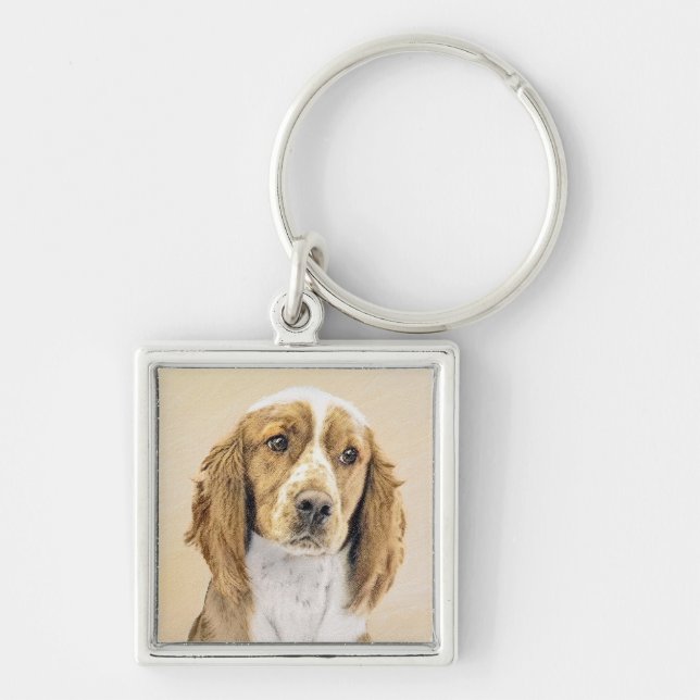 Chaveiro Welsh Springer Spaniel Painting - Arte Original De (Frente)