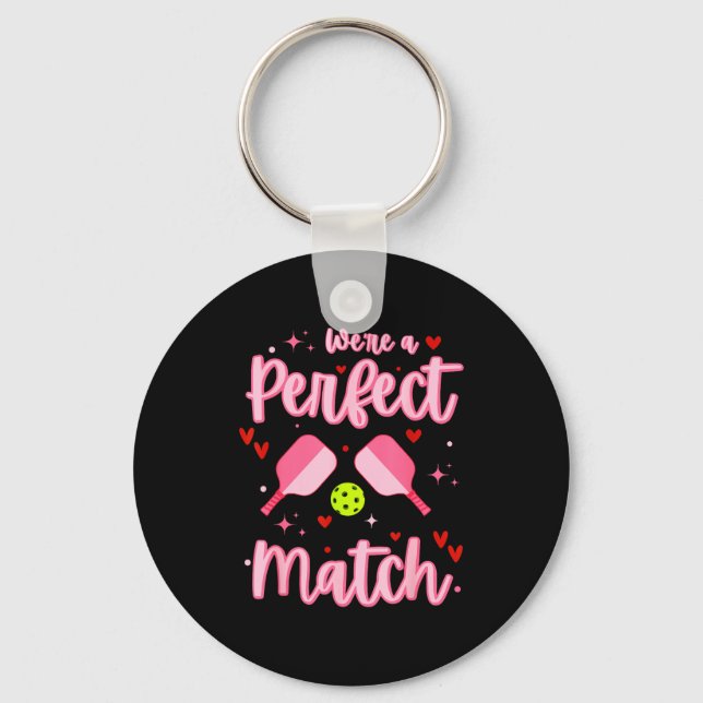 Chaveiro We're A Perfect Match Funny Ckleball Valentines Da (Frente)