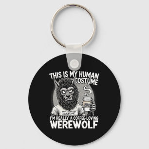 Chaveiro Werewolf, amante do café, Figurino Humano Hallowe