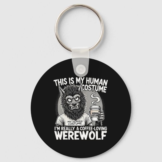 Chaveiro Werewolf, amante do café, Figurino Humano Hallowe  (Frente)