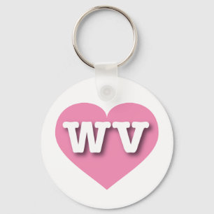 Chaveiro West Virginia Pink Heart - Eu amo WV
