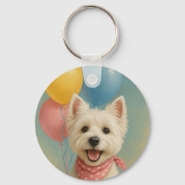 Chaveiro Westie Birthday