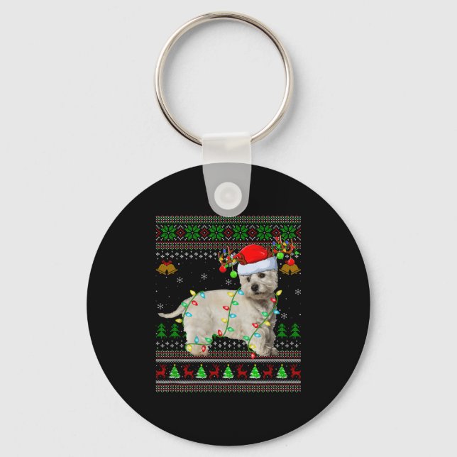 Chaveiro Westie Dog West Highland Terrier Ugly Christmas Sw (Frente)