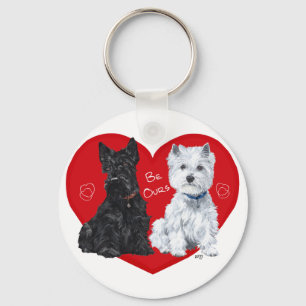 Chaveiro Westie e Scottie Valentine
