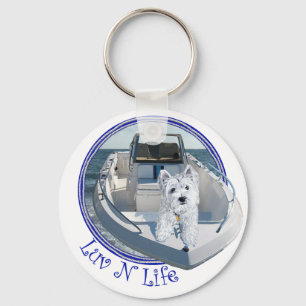 Chaveiro Westie Luv N Life em um Barco