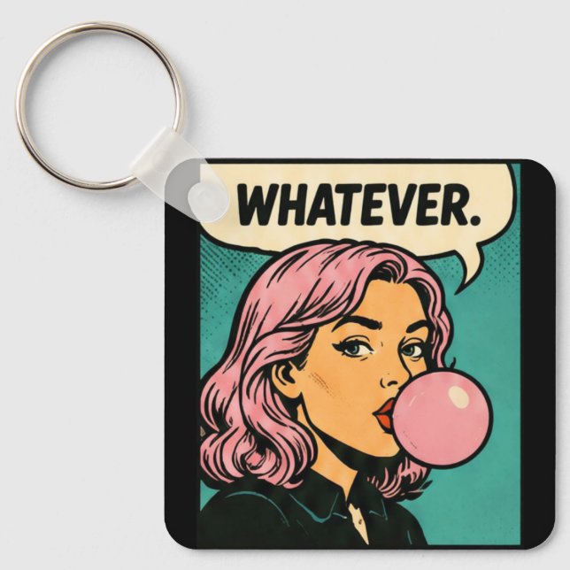 Chaveiro “Whatever” Retro Quadrinho (Frente)