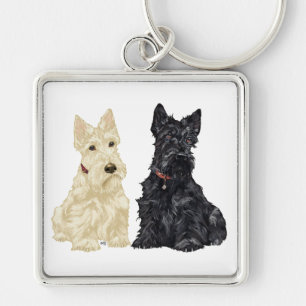 Chaveiro Wheaten e Black Scottish Terriers