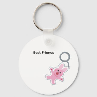 Chaveiro Whimsical Best Friends Bunny Keyring for Backpacks